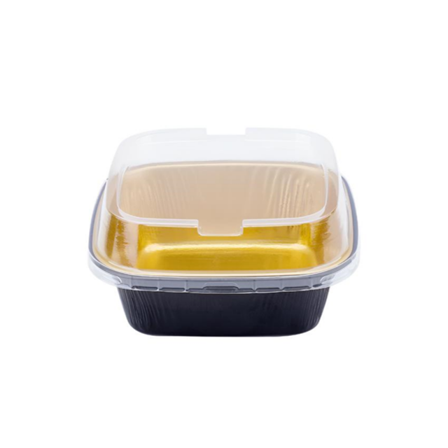 ABLPACK 280ml/9.5oz Square Aluminum Food Container with PET Lid