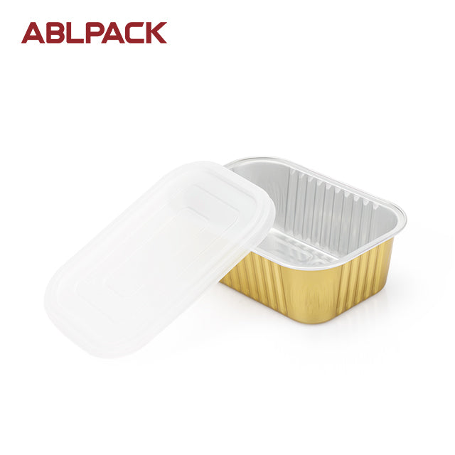ABLPACK 650ml/22oz Rectangular Aluminum Food Container with PP Lid