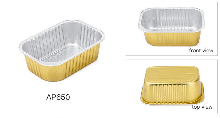 ABLPACK 650ml/22oz Rectangular Aluminum Food Container with PP Lid